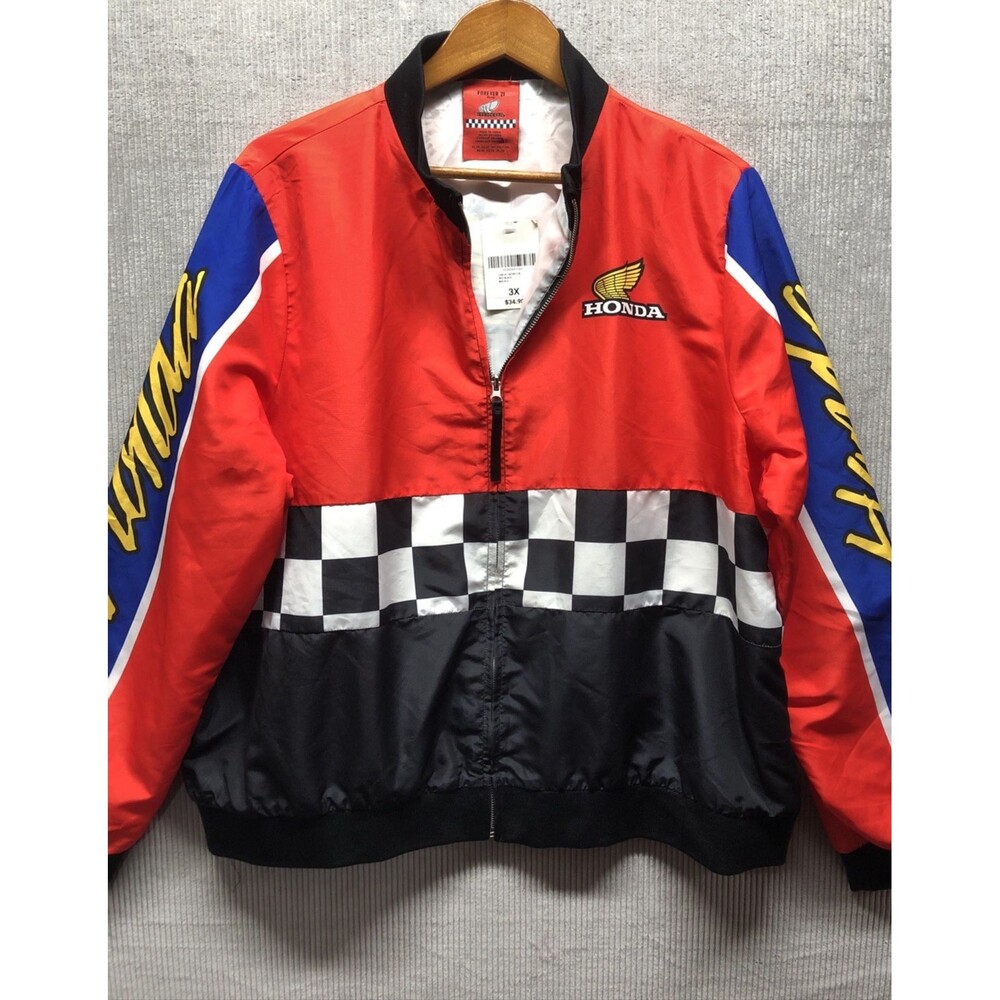 Forever 21 Vintage Inspired Honda 500 Windbreaker Racing Jacket 3X StreetwearNWT
